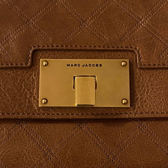 Marc Jacobs Quilted Brown Envelope Clutch Bag - Picture 2 of 10